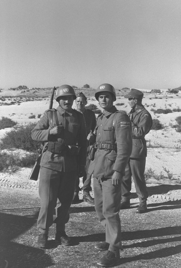Yugoslav soldiers on UN peacekeeping duty, Sinai, 1957